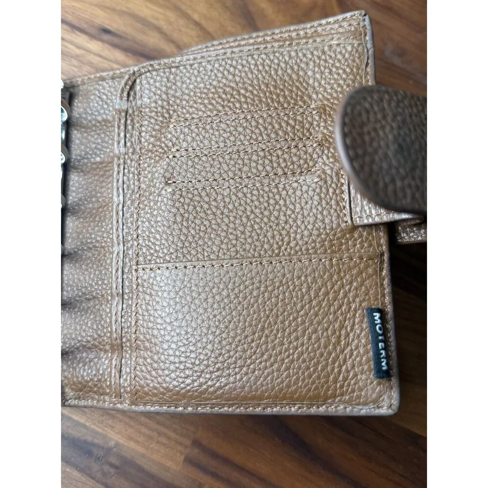 Moterm Leather Pocket Rings Planner Binder Organizer Cover Pebble Grain Brown